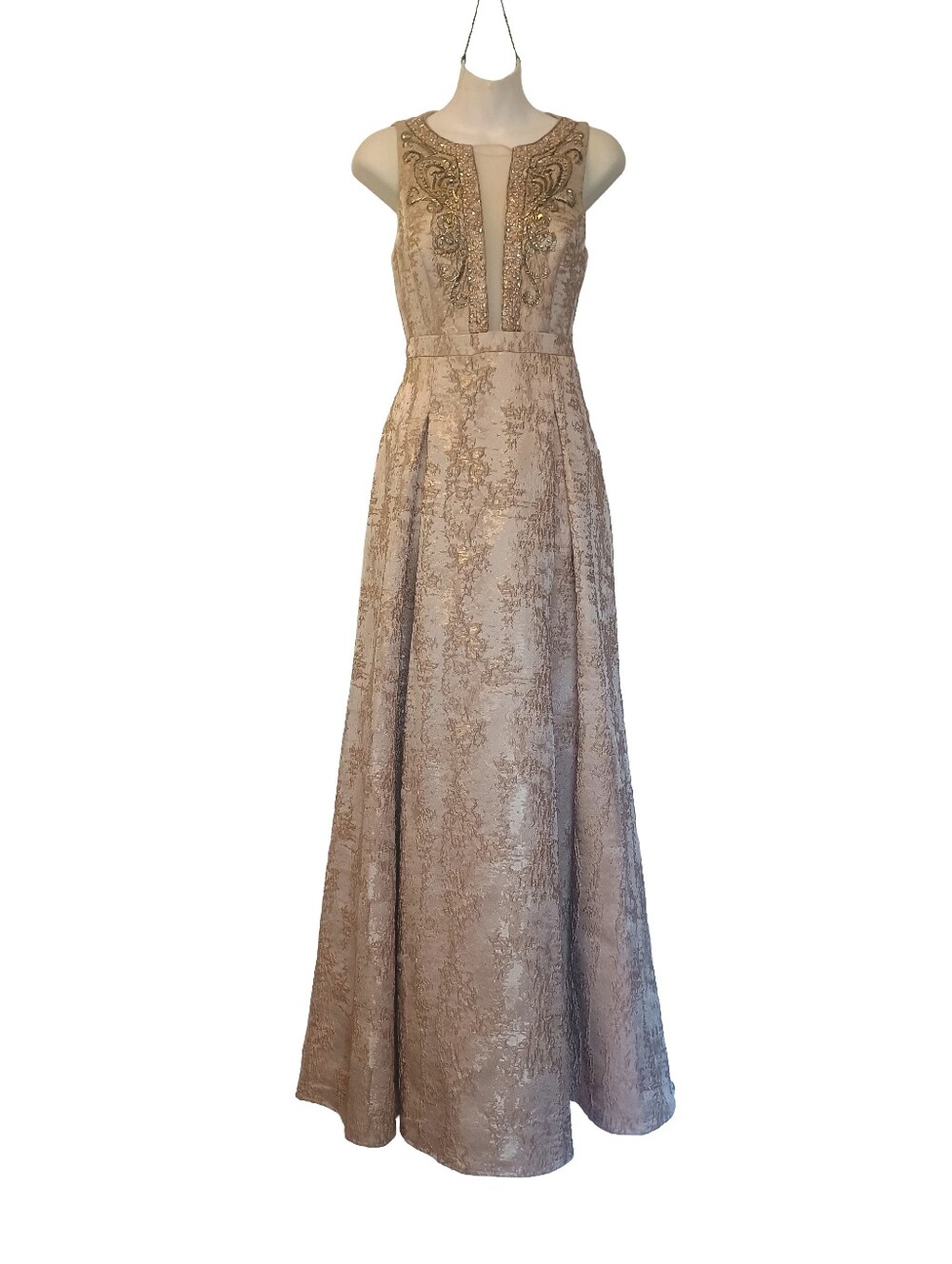 NWT$368 Eliza J Metallic Embellished Prom Dress Size: 4